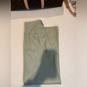 7 For All Mankind seafoam colored leather crop pants
